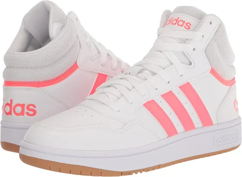 Vista 7 de adidas Hoops 3.0 Mid Tenis de baloncesto para mujer, blancoturbochicle, talla 6.5, BlancoTurboGoma