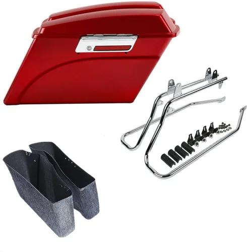Vista 45 de Kit de soporte de conversión para alforjas extendidas de 4" TCMT, compatible con Harley Heritage Softail Fatboy FLSTF Breakout 1984-2017, negro