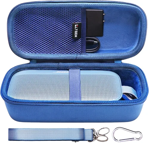 Vista 10 de LTGEM - Funda rígida compatible con Bose SoundLink Flex 2ª generación/SoundLink Flex altavoz portátil Bluetooth, negro (solo funda)