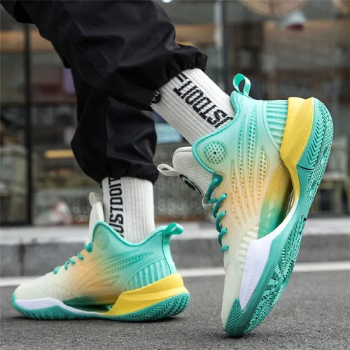 Vista 5 de Zapatos de baloncesto para hombre, antideslizantes, para correr, caminar, ligeros, transpirables
