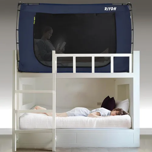 Vista 17 de RIYDH Tienda de campaña para cama tamaño individual XL para adultos y niños, diseño original, tienda de campaña portátil de ensueño para interiores