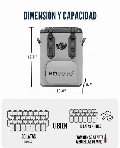 Vista 5 de 30 Can Magnetic Backpack Cooler, Zipperless Soft Cooler Backpack with Wide-Mouth Magnetic Lid, Leakproof Insulated Soft Sided Cooler for Beach
