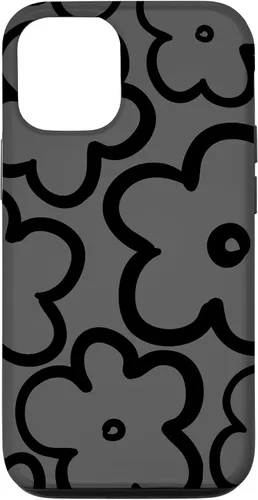 Vista 28 de Cute Flower Pattern Wildflower Charcoal Grey Black Floral Case for iPhone 17
