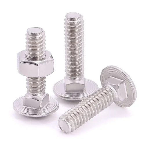 Vista 6 de Perno de carro M6-0.039 x 0.472 in (12 juegos) DIN603 con tuerca hexagonal DIN934, rosca gruesa completa, acero inoxidable 304 18-8, tornillos