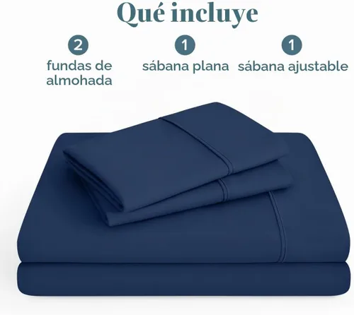 Vista 8 de Bare Home Sheet Set 1800 Ultra-Soft with 2 Pillowcases (Twin XL, Dark Blue)