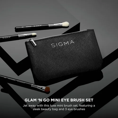Vista 8 de Sigma Beauty Glam'n Go - Juego de brochas para ojos, cepillo de maquillaje, arándano, paquete de 4
