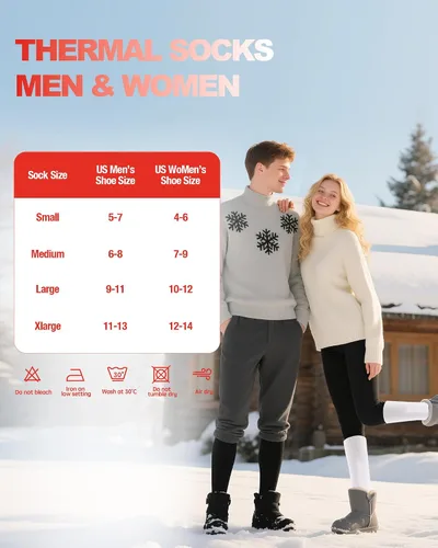 Vista 6 de Calcetines térmicos de lana merino para hombres y mujeres, calcetines deportivos de rendimiento acolchados para senderismo, ciclismo, trabajo