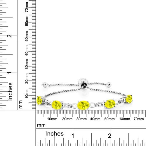 Vista 134 de Gem Stone King Pulsera de tenis de diamantes cultivados en laboratorio con piedra natal de 3-6 quilates para mujer, plata de ley 925, ovalada