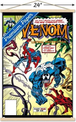 Vista 3 de Trends International Marvel Comics - Póster de pared con marco magnético Venom: Lethal Protector #5