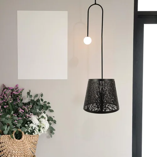Vista 2 de KALLORY Pantalla de sombra de árbol, 2 piezas, cubierta creativa de lámpara de hierro para mesa de piso E27, lámpara de araña decorativa hueca