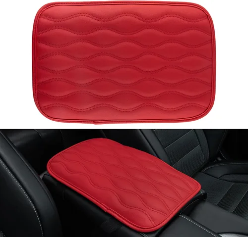 Vista 7 de Amiss - Funda consola central de automóvil, impermeable, transpirable, ajuste universal, accesorios para reposabrazos de cuero para proteger la negro