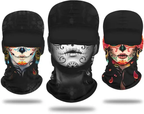 Vista 14 de Pasamontañas Máscara Estampado 3D Máscara de Cara Completa Polaina de Cuello Refrescante Protección Solar Cubierta Facial Máscara Resistente al