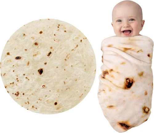 Vista 14 de Jorbest Manta de Tortilla de Burrito para Regalo de Cumpleaños para Mujeres, Hombres, Adolescentes, Niños y Niñas, Manta de Comida de Tortilla