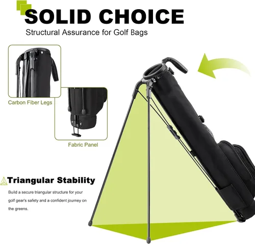 Vista 4 de UNIHIMAL Bolsa de Golf Ligera con Soporte para Transportar – Fácil de Transportar y Duradera Bolsa de Golf Pitch n Putt para el Campo de Práctica