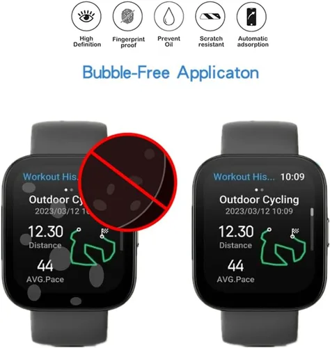Vista 3 de Protector de pantalla compatible con Amazfit Bip 5, película protectora de TPU de cobertura completa HD, compatible con Bip 5 Smartwatch (6 unidades)