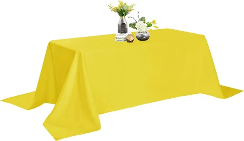 Vista 49 de Mantel de poliéster lavable de 132 pulgadas, resistente a las manchas y a las arrugas, mantel decorativo para mesa de comedor, fiestas de bufé