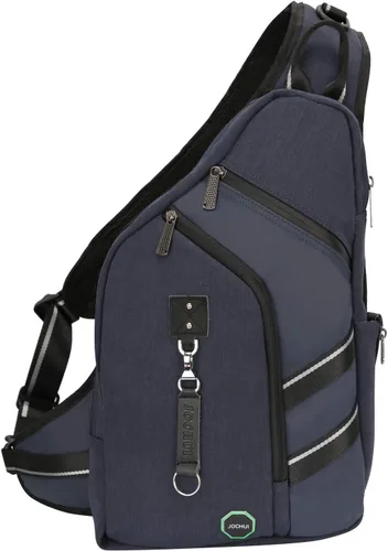 Vista 10 de bolso bandolera grande, mochila para portátil, bolso de mensajero cruzado, mochila de viaje para el hombro (A-Negro)