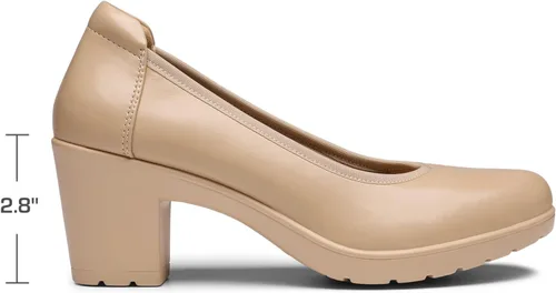 Vista 6 de DREAM PAIRS Zapatos de tacón bajo con punta cerrada y gruesos para mujer, zapatos de trabajo cómodos con punta redonda, zapatos de boda Nereida