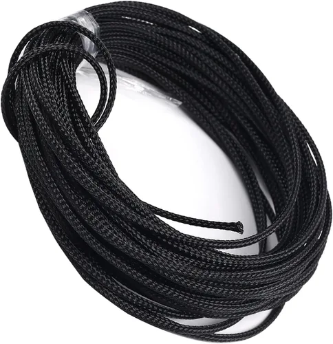 Vista 7 de Othmro Funda de cable trenzado expandible PET de 32.8 pies, protector de cable flexible de 2/25 pulgadas, funda de organización de cables