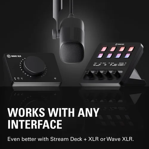 Vista 6 de Elgato Wave DX - Micrófono XLR dinámico, patrón cardioide, rechazo de ruido, optimizado para podcasting, streaming, transmisión, no requiere