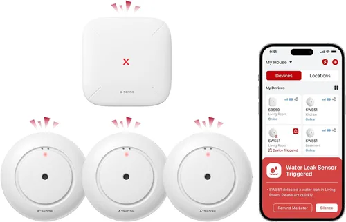 Vista 9 de X-Sense Detector de fugas de agua Wi-Fi, paquete de 1, complemento SWS0A41