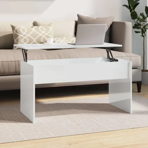 Vista 13 de Lift Top Coffee Table Black 31.5"x19.9"x16.3" Engineered Wood Mesa de Centro for Living Room with Hidden Storage, Modern Matte Finish for Small