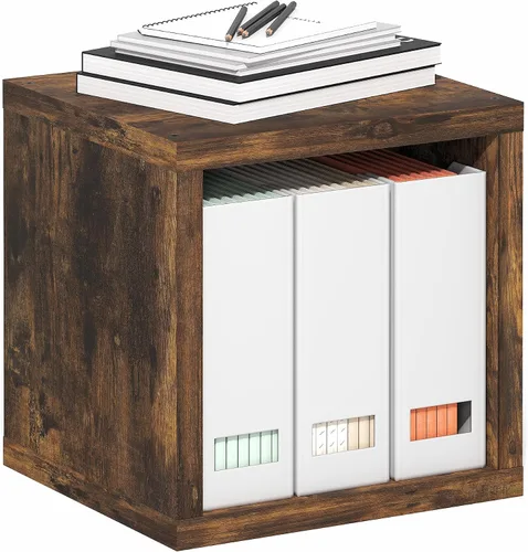 Vista 4 de Furinno Estantería para cubículos, estantería apilable, organizador de almacenamiento en cubos con parte trasera abierta, extragruesa, 15.8 x 15.8 x