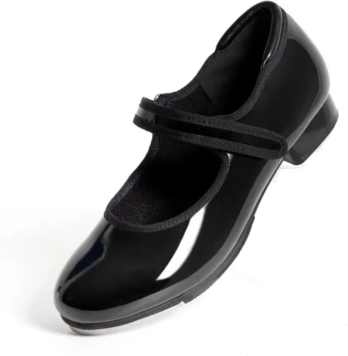 Vista 6 de Zapatos de baile de fácil correa con piel sintética para niños y niñas.