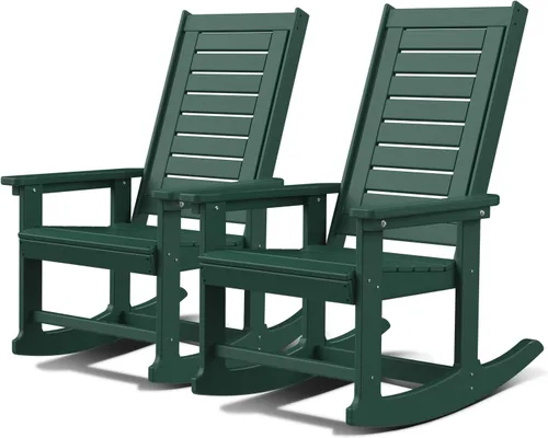 Vista 35 de GREENVINES Oversized Outdoor Rocking Chair, HDPE Rocker, Aqua