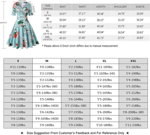 Vista 5 de MINTLIMIT Vestido vintage de los años 50 con cuello en V y media manga para mujer, vestido de cóctel retro acampanado liso