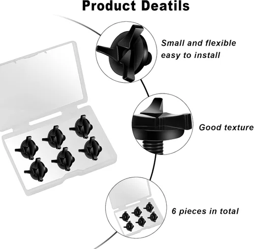 Vista 3 de AIEX Tornillos para casco de motocicleta, 6 piezas de tornillos para visera de casco de motocicleta, accesorios para casco (negro)