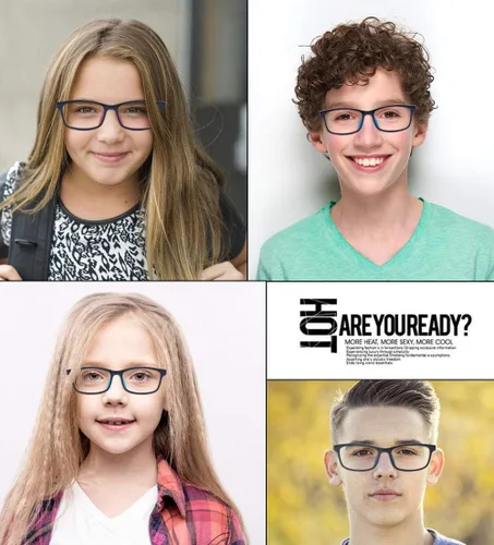 Vista 4 de Gafas de bloqueo de luz azul para adolescentes, antifatiga ocular, protección UV, gafas para juegos de computadora de 7 a 15 años