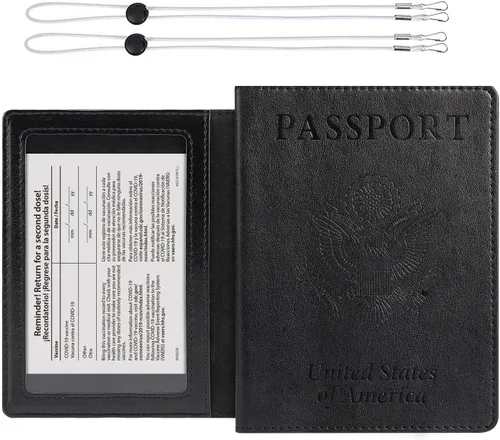 Vista 6 de labato Soporte para pasaporte para mujer, cartera de pasaporte, organizador de documentos de viaje, accesorios de crucero impermeables