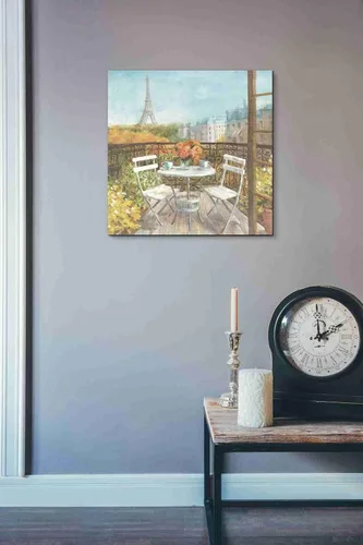 Vista 2 de Epic Graffiti 'September In Paris' de Danhui Nai, lienzo decorativo para pared, 18 x 18 pulgadas