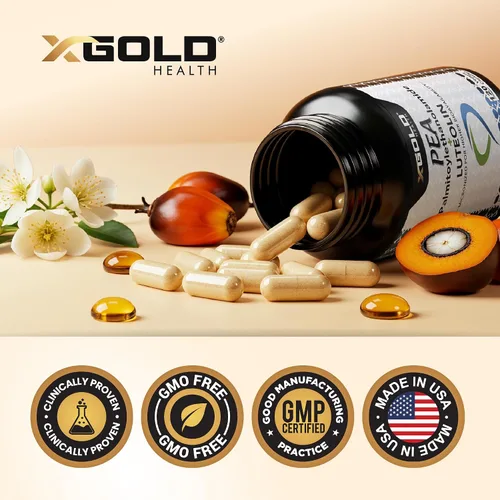 Vista 6 de Palmitoiletanolamida 630 mg + luteolina estandarizada 98% - Guisante micronizado 99% altamente purificado y biodisponible - Hecho en Estados Unidos
