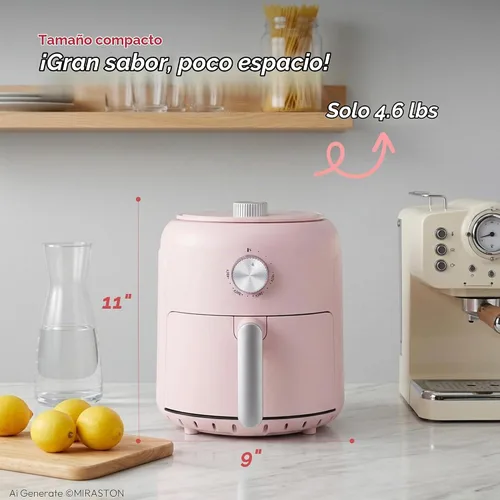 Vista 8 de 2.8QT Small Air Fryer, Mini Pink Air Fryers with Gift Box