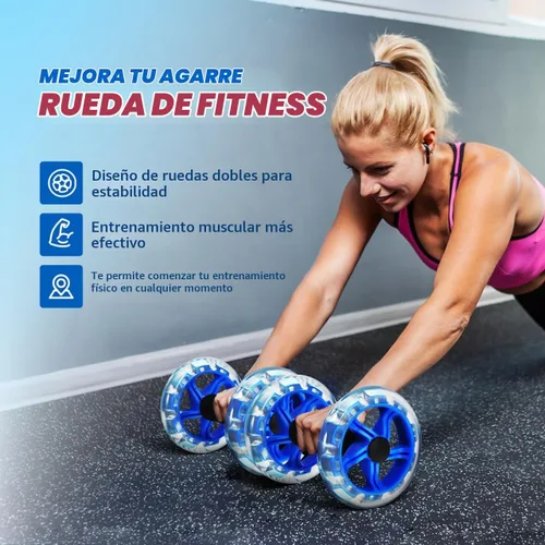 Vista 6 de Kisangel - Paquete de 2 ruedas de rodillo abdominal, entrenador abdominal doble, gimnasio en casa