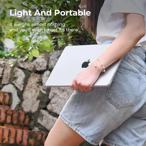 Vista 3 de EooCoo - Funda para MacBook Air de 15 pulgadas M5 M4 M3 M2 2026-2023, transparente Ligero, resistente, fácil de poner, contra arañazos y golpes