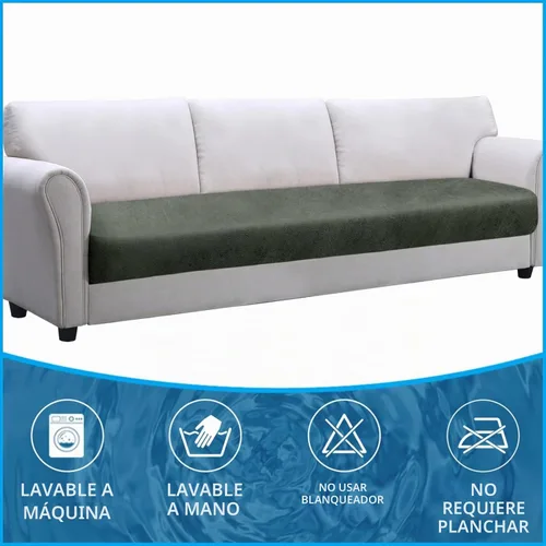 Vista 7 de Funda de cojín para sofá con aspecto de cuero, 1 unidad, elástica, para sala de estar, funda de cojín individual para sofá, protector de asiento