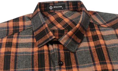 Vista 3 de Camisa sin mangas a cuadros para hombre, camisas vaqueras con botones
