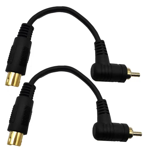 Vista 8 de Cable S-Video a RCA chapado en oro compuesto RCA hembra a 4 pines Mini DIN Terminal macho AV estéreo Cable de conversión de audio S-Video -2PCS 15CM