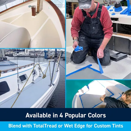 Vista 5 de TotalBoat TotalTread - Pintura antideslizante para cubierta, revestimiento de tracción antideslizante de grado marino para barcos, madera, fibra