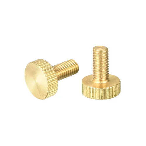 Vista 16 de uxcell Tornillos moleteados para pulgar, pernos planos de latón M3x4mm, sujetadores para PC, electrónicos, mecánicos, 2