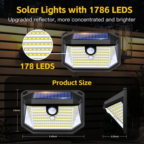 Vista 11 de Luces solares para exteriores, luz de seguridad con sensor