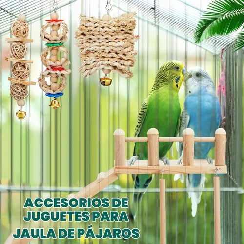 Vista 2 de Juego de 10 juguetes para loros con plataforma oscilante