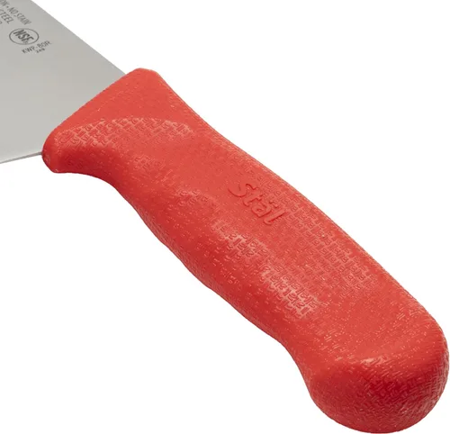 Vista 2 de Winco Cuchillo de chef de grado comercial de 8 pulgadas con hoja de acero alemán, rojo