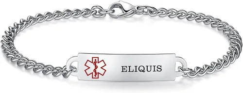 Vista 29 de Pulseras de identificación de alerta médica de 6.5 "-8.5" para mujeres, pulseras de emergencia médica de acero inoxidable, grabado gratuito