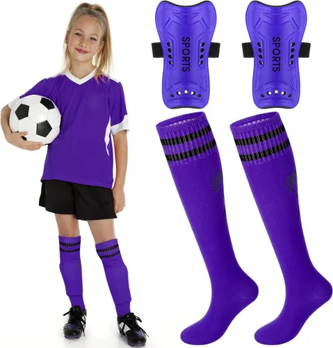 Vista 9 de Syhood - Espinilleras y calcetines de fútbol para niños pequeños y jóvenes, almohadillas protectoras ligeras para espinillas para niños de 3-5