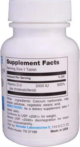 Vista 2 de Wonder Laboratories Easy Digest Vitamina D-3 2,000 UI Forma natural de vitamina D3, alta absorción