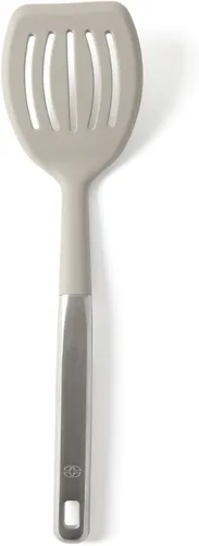 Vista 13 de Calphalon Espátula ranurada, espátula de cocina, espátula ranurada, girador de acero inoxidable con mango de silicona resistente al calor, espátula